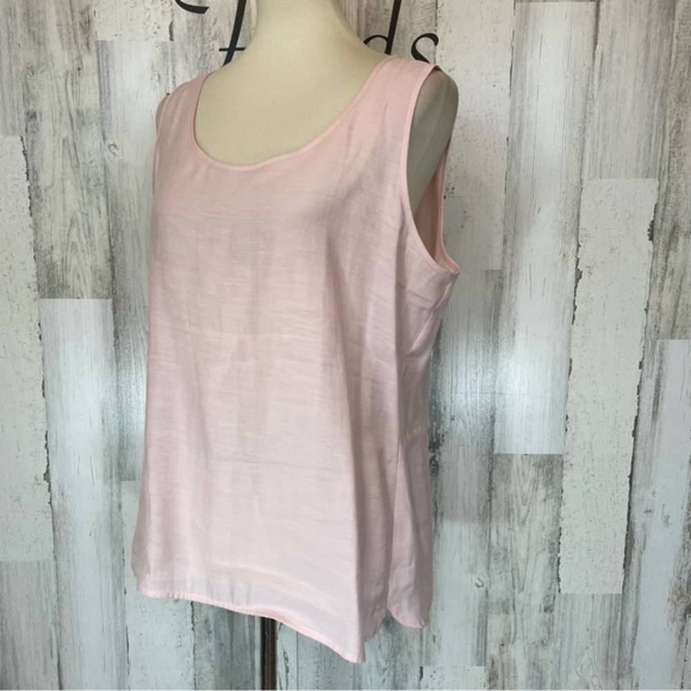 Chico’s Additions Light Pink Size Large Sleeveless Semi Sheer‎ Shirt Top Blouse